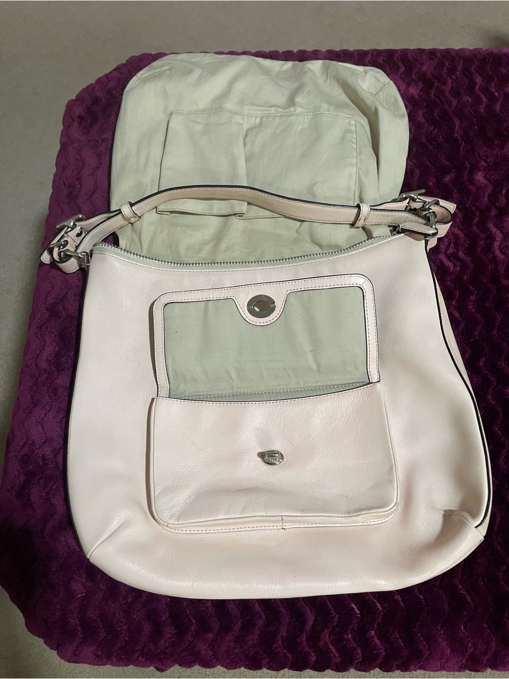 Coach #22381 Legacy Courtney hobo bag blush pink